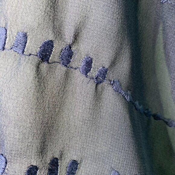 Soft Surroundings Women's Navy Blue Sheer Button Down Blouse Size Petit Medium - Picture 8 of 16